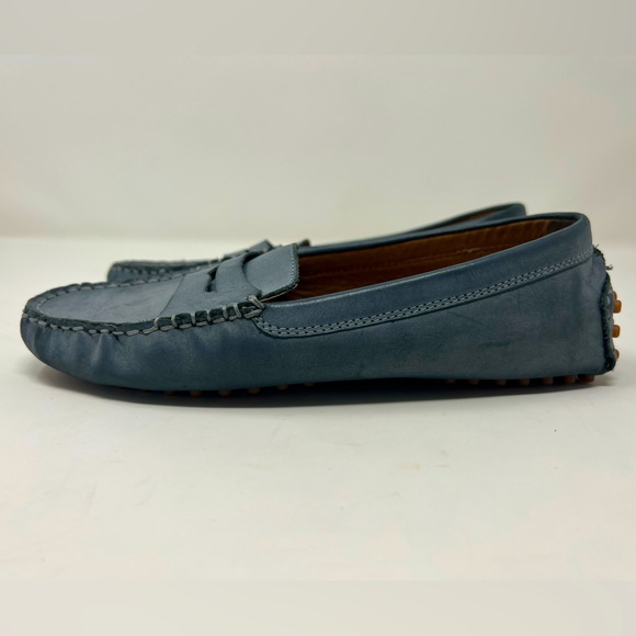 J Jill Blue Leather Driving Loafers Size 7 Slip On Comfort Walking Shoes - Picture 6 of 14
